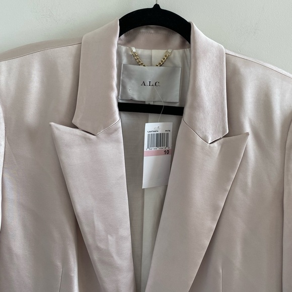 A.L.C Bishop II Satin Blazer In Pink Tint Size 10 New With Tag - Picture 5 of 12